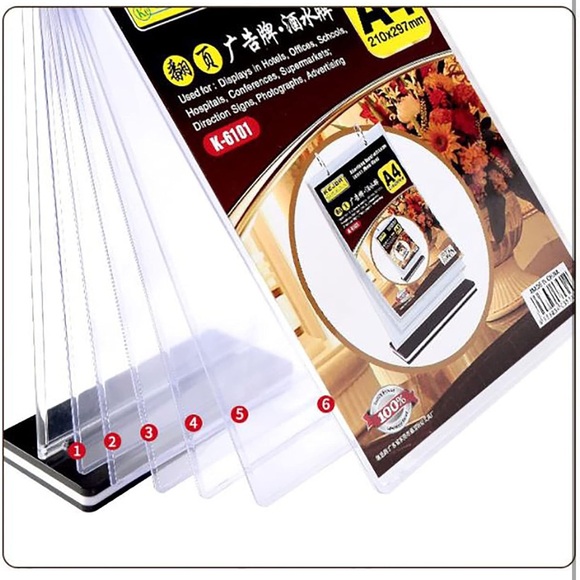 NWT Multi-Page Flip Display Card Stand Detachable Label Business Menu Folder - Picture 6 of 8